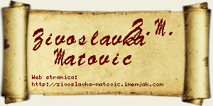 Živoslavka Matović vizit kartica